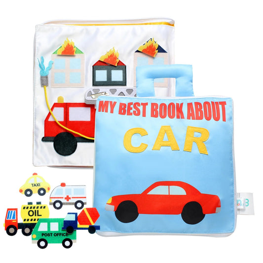 MOVEBO My Best Book about Car Quiet Book Cloth Book 汽車啟蒙玩具布書