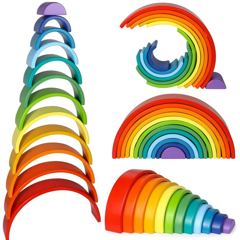 Kindermatic Wooden Rainbow Stacker 彩虹疊疊樂