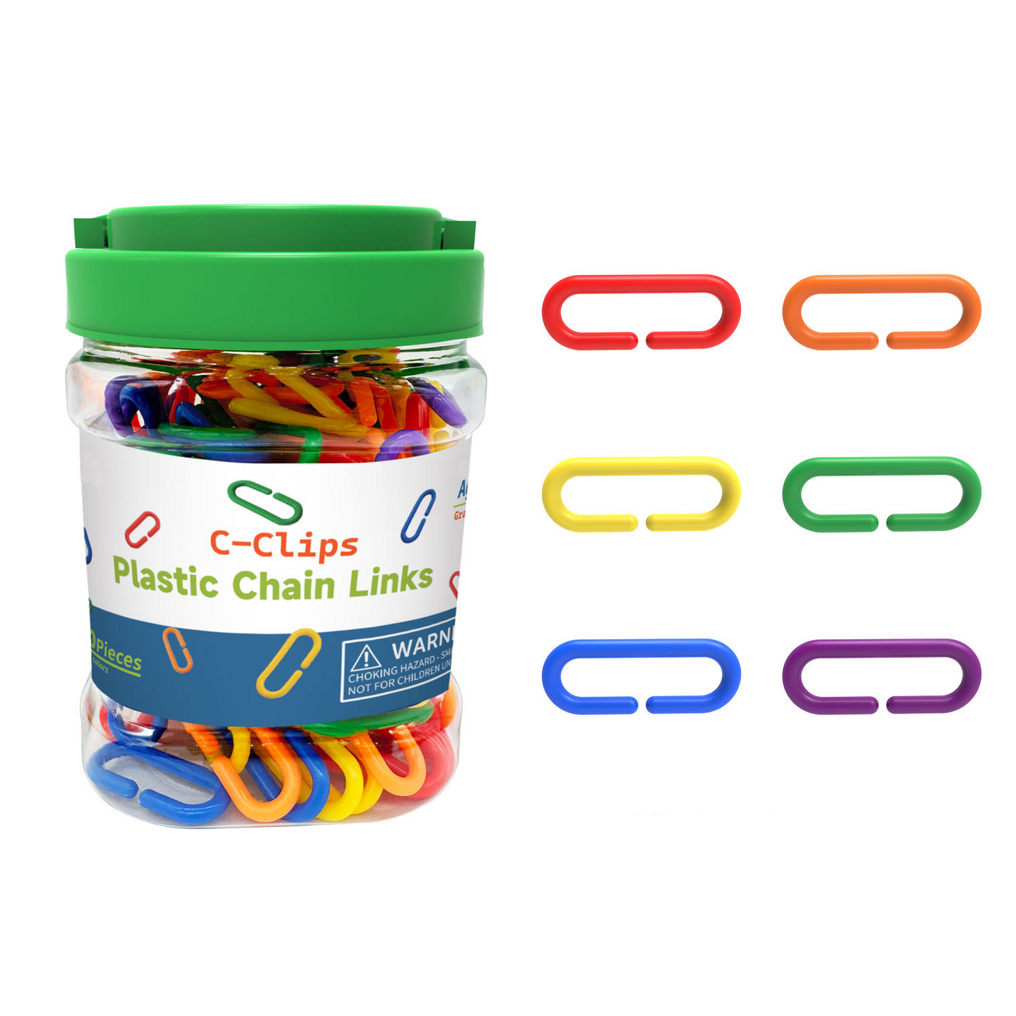 Fine Motor Training C-Clips Chain Links 150 Pieces 精細動作訓練C型鏈條環扣 150個