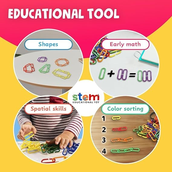 Fine Motor Training C-Clips Chain Links 150 Pieces 精細動作訓練C型鏈條環扣 150個
