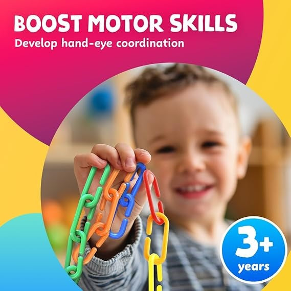 Fine Motor Training C-Clips Chain Links 150 Pieces 精細動作訓練C型鏈條環扣 150個