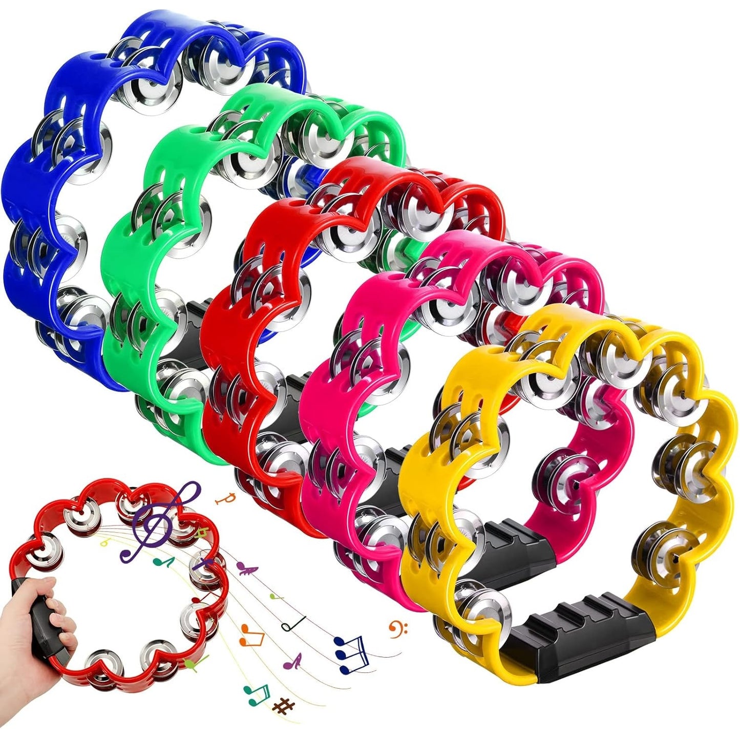 Petal Tambourine Hand Bell, set of 5 花形手搖鈴5個套裝