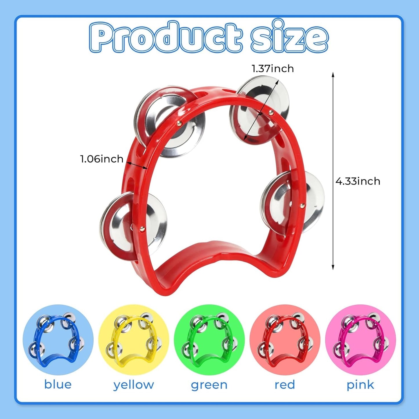 Mini Tambourine Hand Bell, set of 7 迷你手搖鈴7個套裝