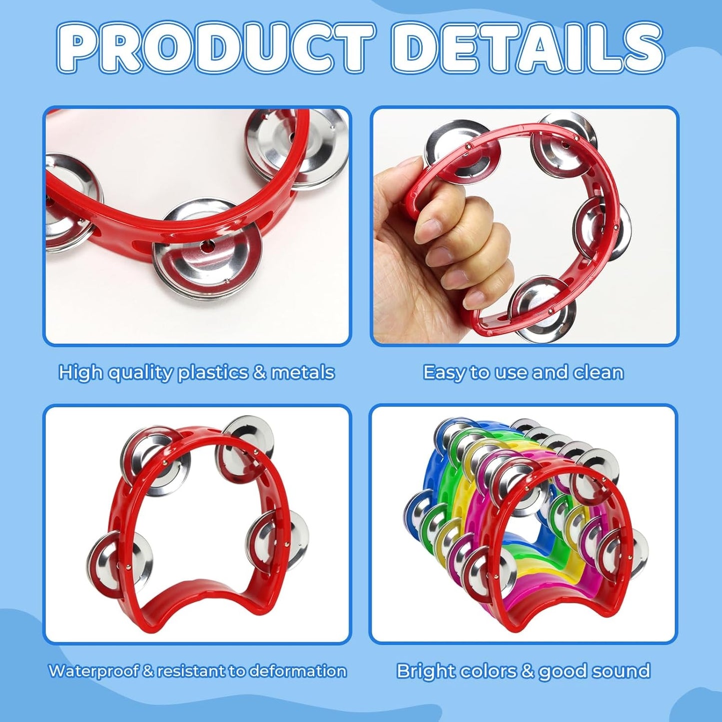 Mini Tambourine Hand Bell, set of 7 迷你手搖鈴7個套裝