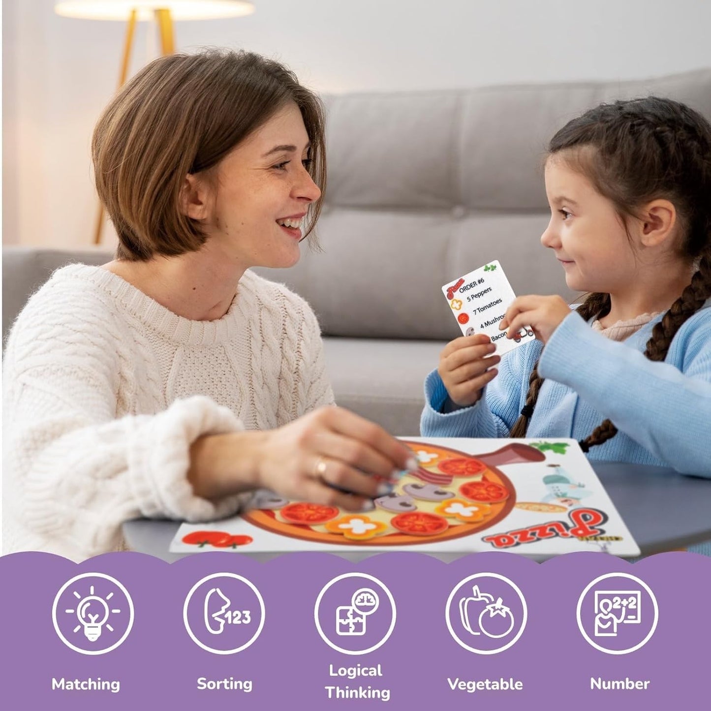 Match and Count Pizza Game 製作披薩薄餅配對及數數遊戲