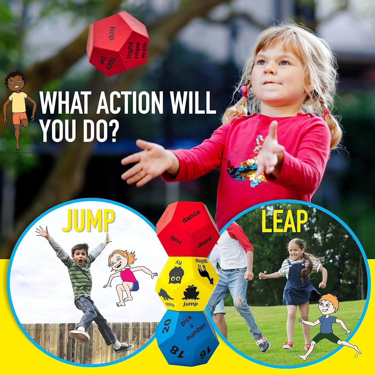 Squishy Kids Exercise Dice Set 兒童運動骰子