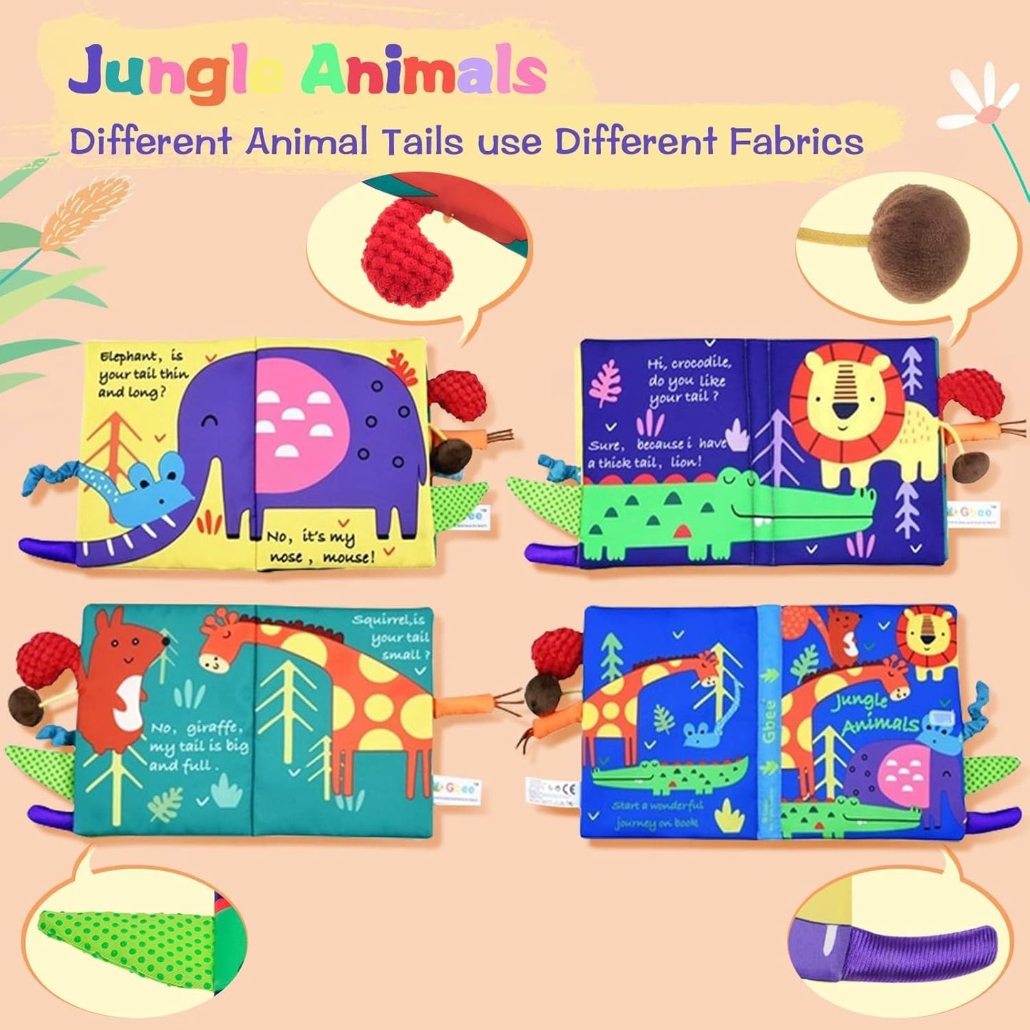 My Jungle Animal Tails Book 我的叢林動物尾巴布書