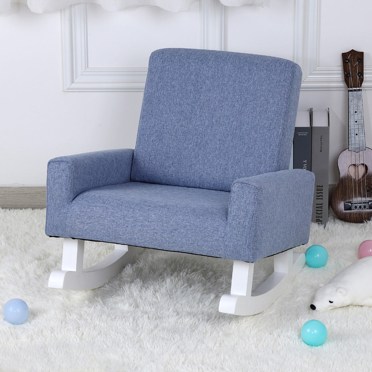 2-in-1 Kid Linen Rocking Armchair 二合一兒童搖搖軟椅