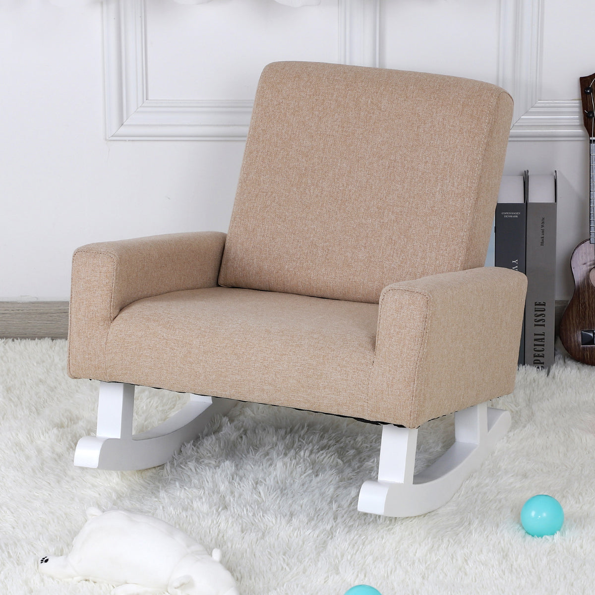 2-in-1 Kid Linen Rocking Armchair 二合一兒童搖搖軟椅