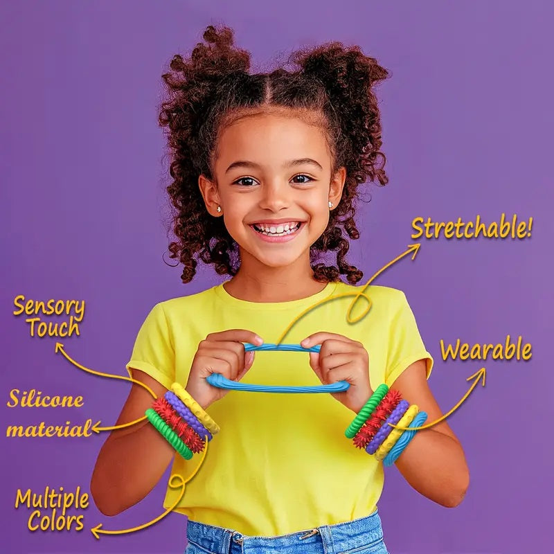 Twisty Bracelet Sensory Fidget Toy, set of 5 感官減壓扭扭手環