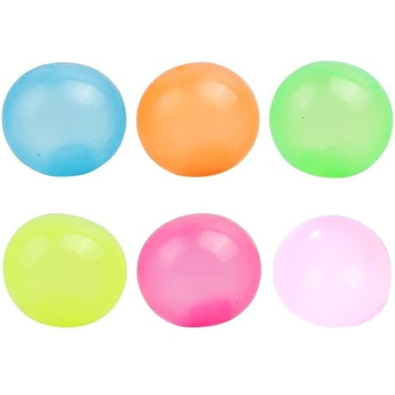 Fidget Sensory Glow-in-the-Dark Soft Sticky Balls Random Colors Set of 5個 夜光軟身粘牆球感官減壓玩具 顏色隨機