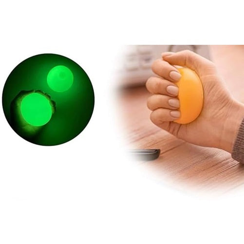 Fidget Sensory Glow-in-the-Dark Soft Sticky Balls Random Colors Set of 5個 夜光軟身粘牆球感官減壓玩具 顏色隨機