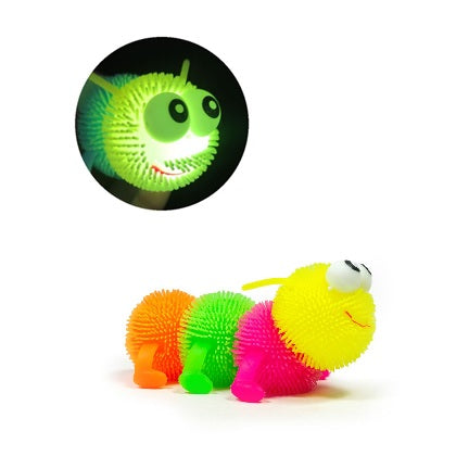 Soft Caterpillar Lighted Fidget Sensory Toy Assorted Color 軟刺發光毛毛蟲感官揉捏減壓玩具 顏色隨機