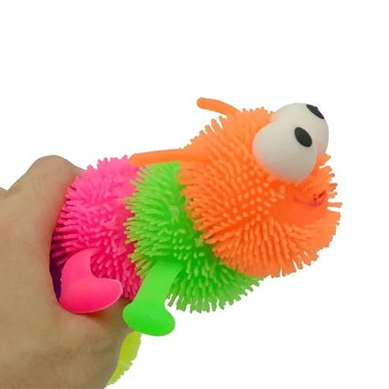 Soft Caterpillar Lighted Fidget Sensory Toy Assorted Color 軟刺發光毛毛蟲感官揉捏減壓玩具 顏色隨機