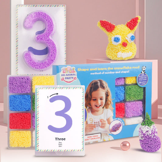 Snowflake Mud Shape & Number Set 雪花粒粒黏土形狀和數字學習套裝