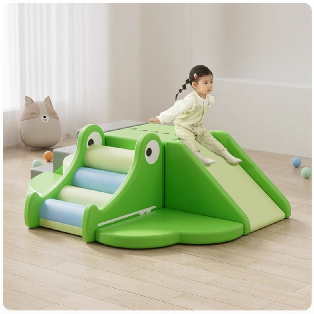 Soft Play Toddler Climb and Slide Crocodile 小鱷魚軟體幼兒攀爬滑梯遊樂組