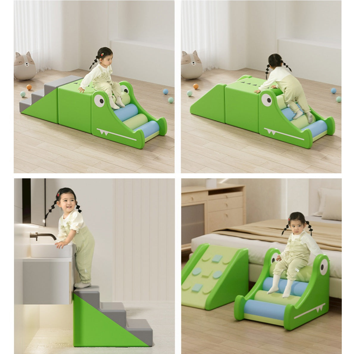 Soft Play Toddler Climb and Slide Crocodile 小鱷魚軟體幼兒攀爬滑梯遊樂組