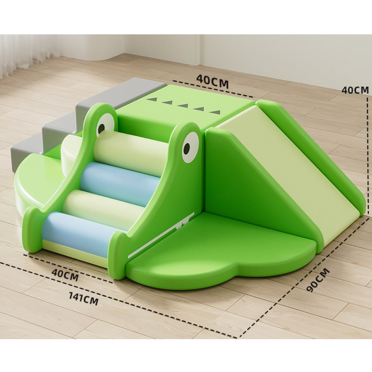 Soft Play Toddler Climb and Slide Crocodile 小鱷魚軟體幼兒攀爬滑梯遊樂組