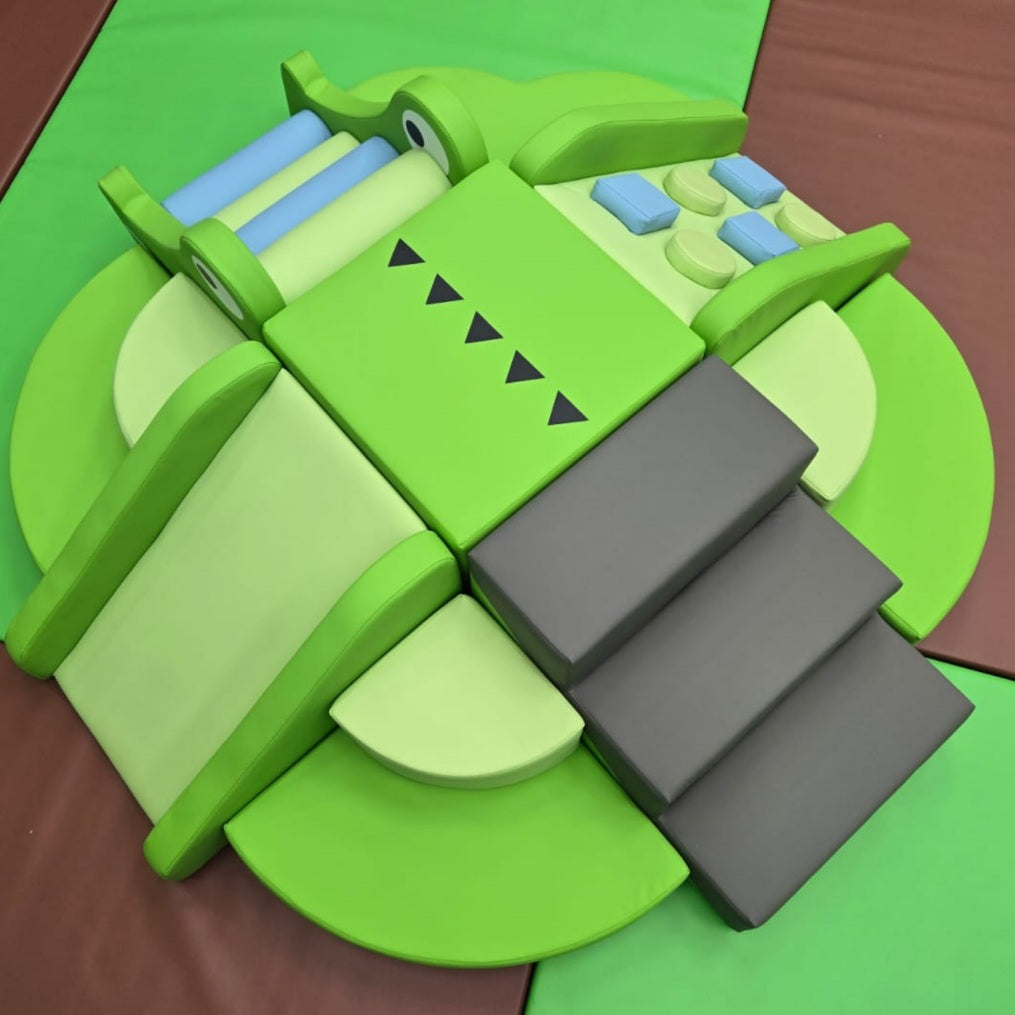 Soft Play Toddler Climb and Slide Crocodile 小鱷魚軟體幼兒攀爬滑梯遊樂組