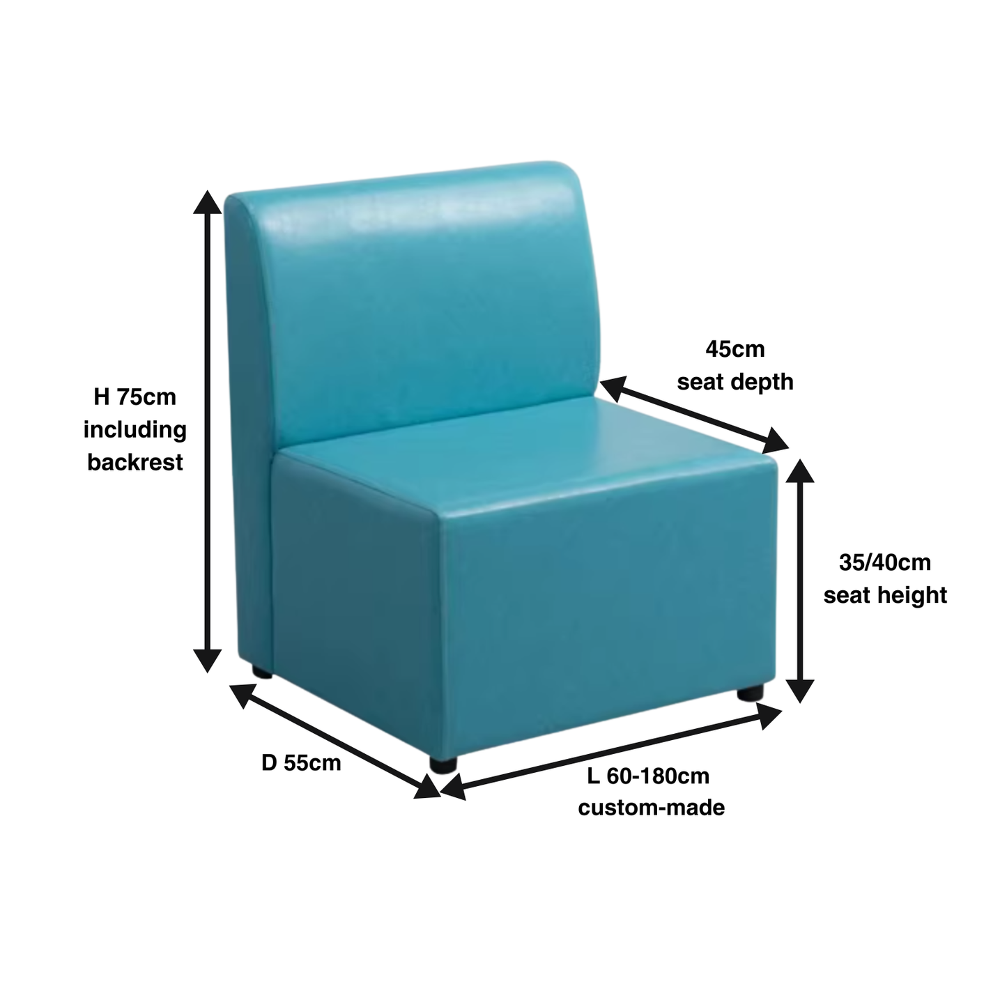 35/40cm Seat Height Backrest Soft Foam Bench 靠背軟體長椅