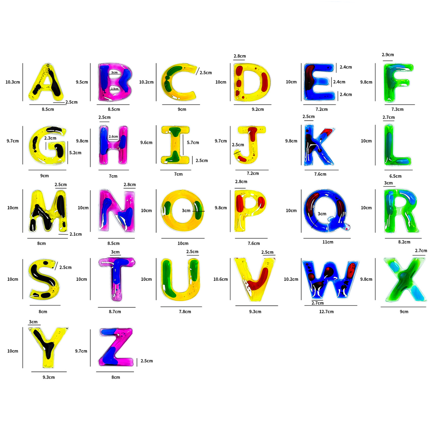 Squashy Sensory Alphabet Number 67-piece Set 透明軟體字母數字67個