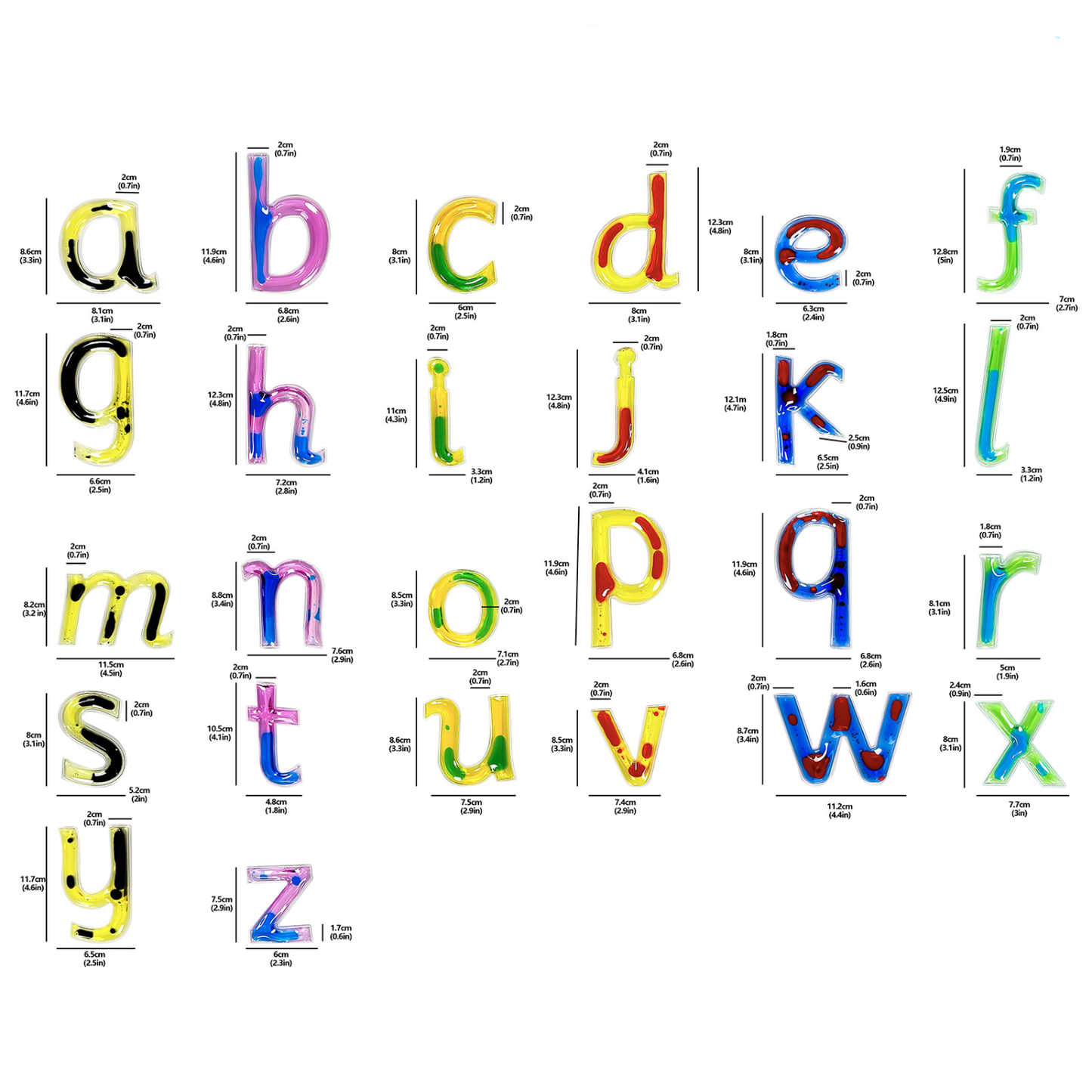 Squashy Sensory Alphabet Number 67-piece Set 透明軟體字母數字67個