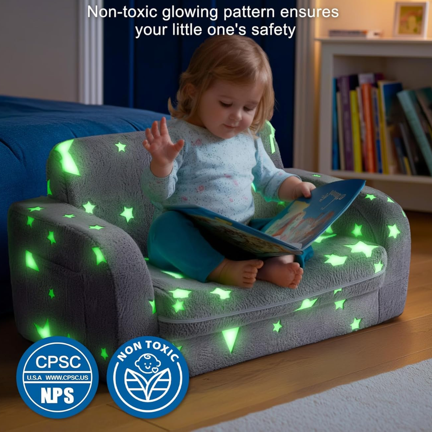 Extra-Wide 3-in-1 Convertible Kids Play Couch 超寬3合1變形兒童沙發