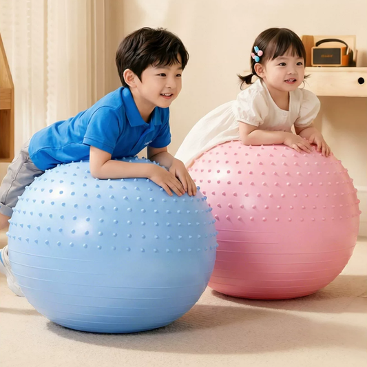 Dual-Texture Exercise Yoga Ball with Air-pump Color Random 雙效按摩瑜伽健身球 配有充氣泵 顏色隨機