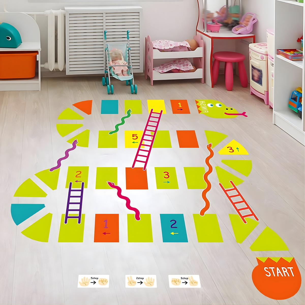 Snakes & Ladders Game Sensory Path Floor Decal 蛇梯棋遊戲感官地貼