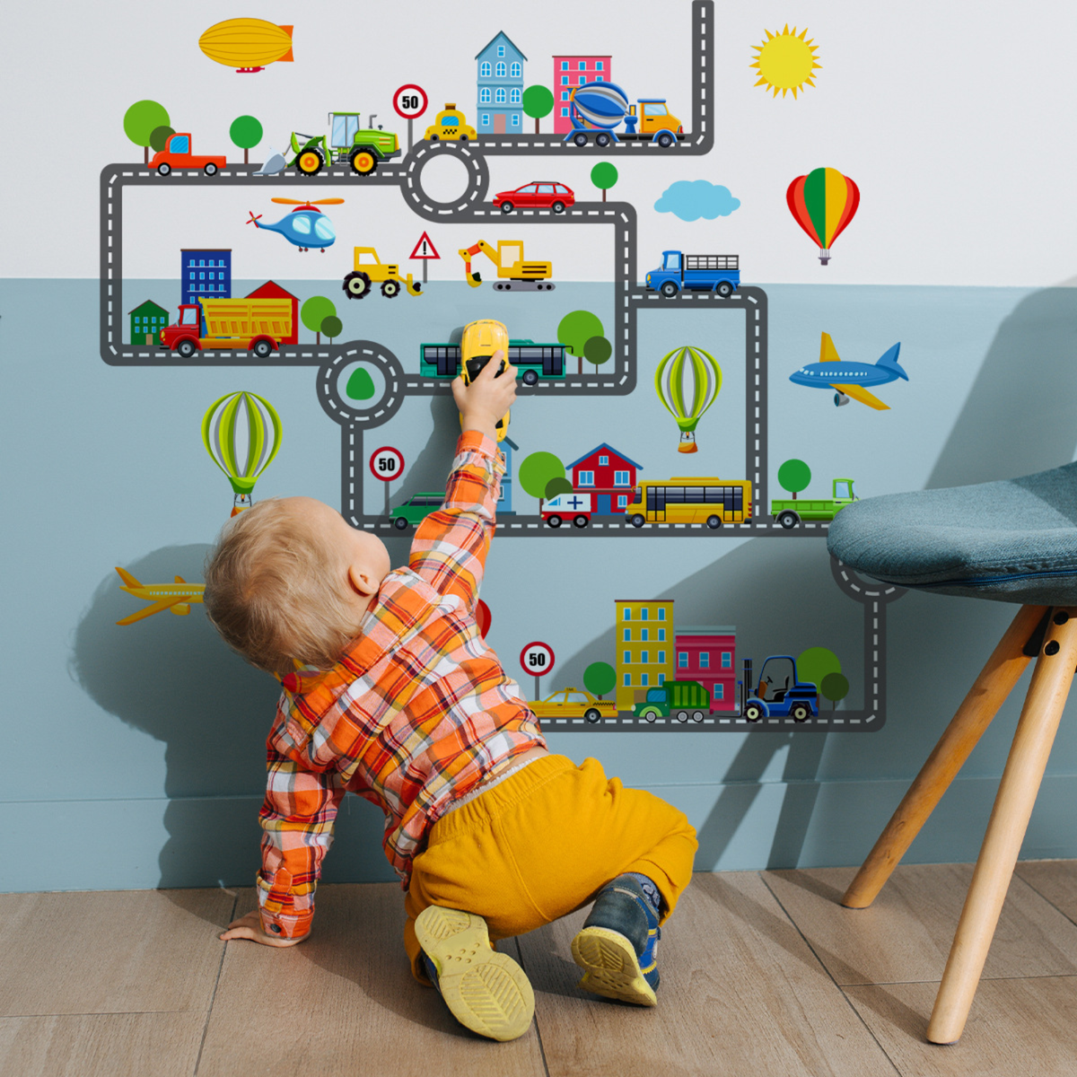 City Traffic Sensory Path Floor & Wall Decal 城市交通道路感官地貼與牆貼