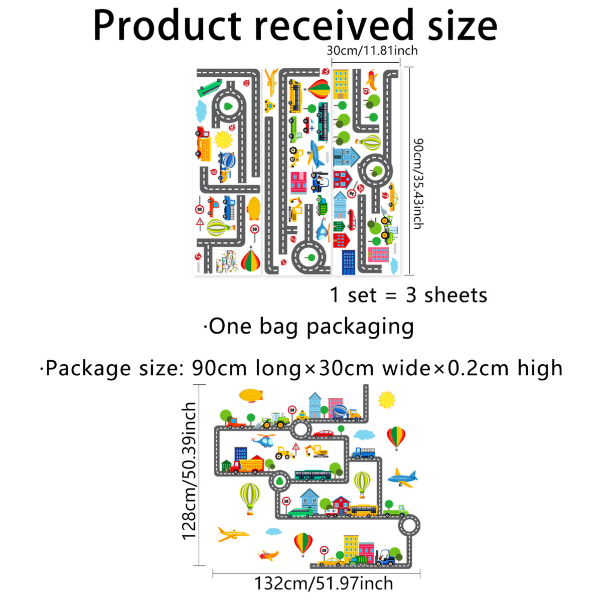 City Traffic Sensory Path Floor & Wall Decal 城市交通道路感官地貼與牆貼