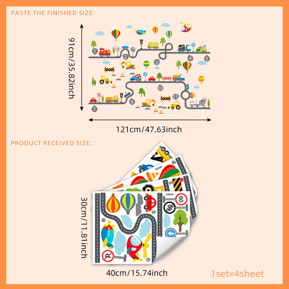City Traffic Sensory Path Floor & Wall Decal 城市交通道路感官地貼與牆貼