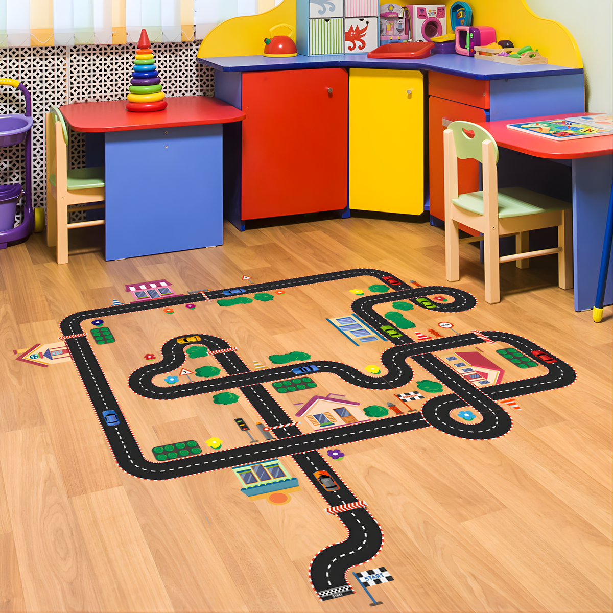 City Traffic Sensory Path Floor & Wall Decal 城市交通道路感官地貼與牆貼