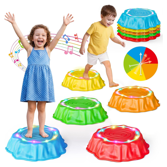 Interactive Tree Stump Light & Sound Stepping Stones 樹樁音樂發光互動過河石組