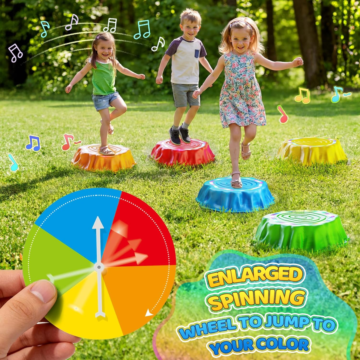 Interactive Tree Stump Light & Sound Stepping Stones 樹樁音樂發光互動過河石組