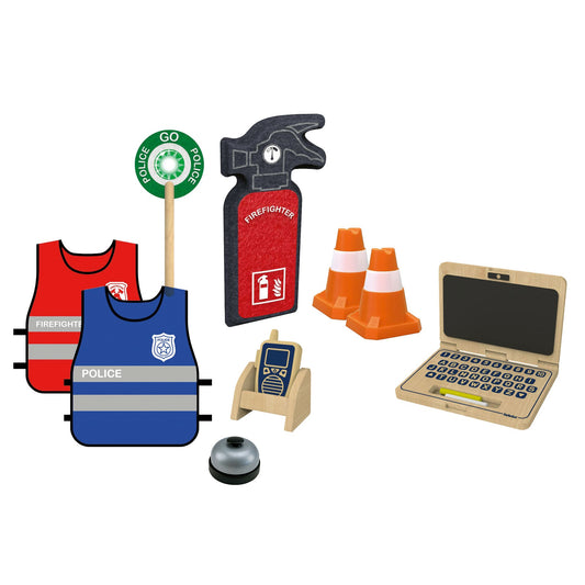 Beleduc Roleplay Set "Fire & Police Department" 角色扮演套裝“消防局和警察局”