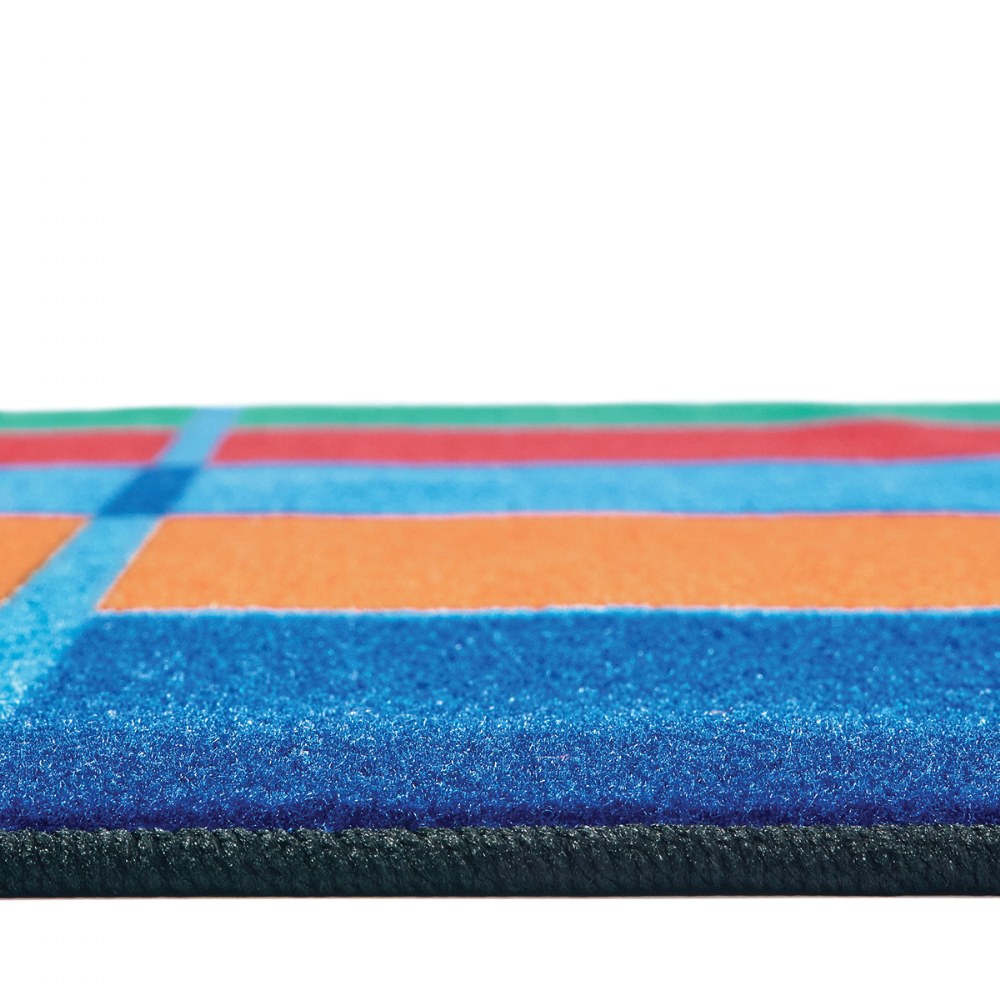 6'x9' feet Color Blocks Seating KID Value PLUS Rug | Classroom Organization and Literacy Carpet 6呎 X 9呎 多彩位置地墊 | 課室管理與識字學習地毯