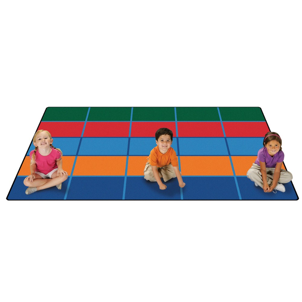 6'x9' feet Color Blocks Seating KID Value PLUS Rug | Classroom Organization and Literacy Carpet 6呎 X 9呎 多彩位置地墊 | 課室管理與識字學習地毯