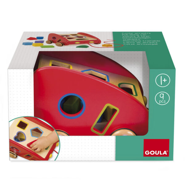 Goula Pull-along Car Color & Shape Sorting Box