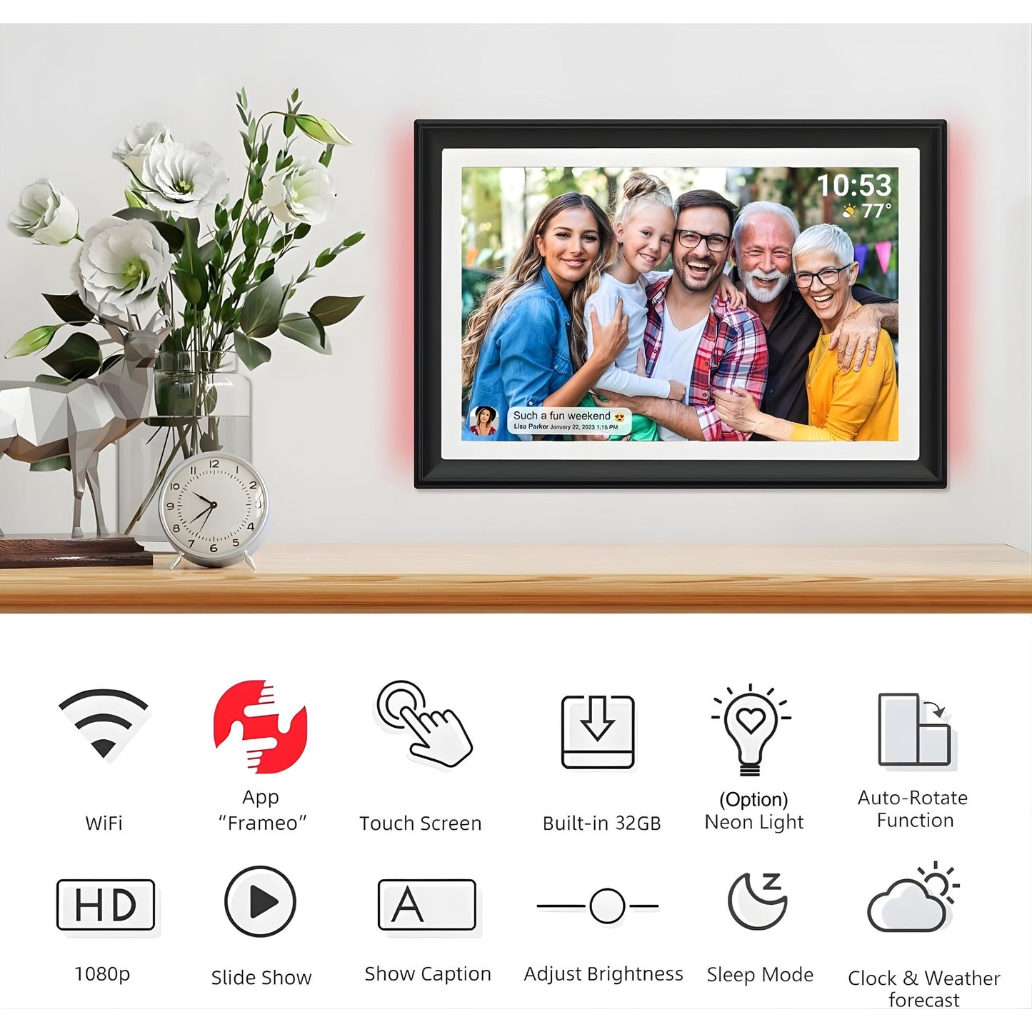 Frameo 10.1 Inch Smart WiFi Digital Frame 32GB Frameo 10.1吋智能WiFi數位相框 32GB