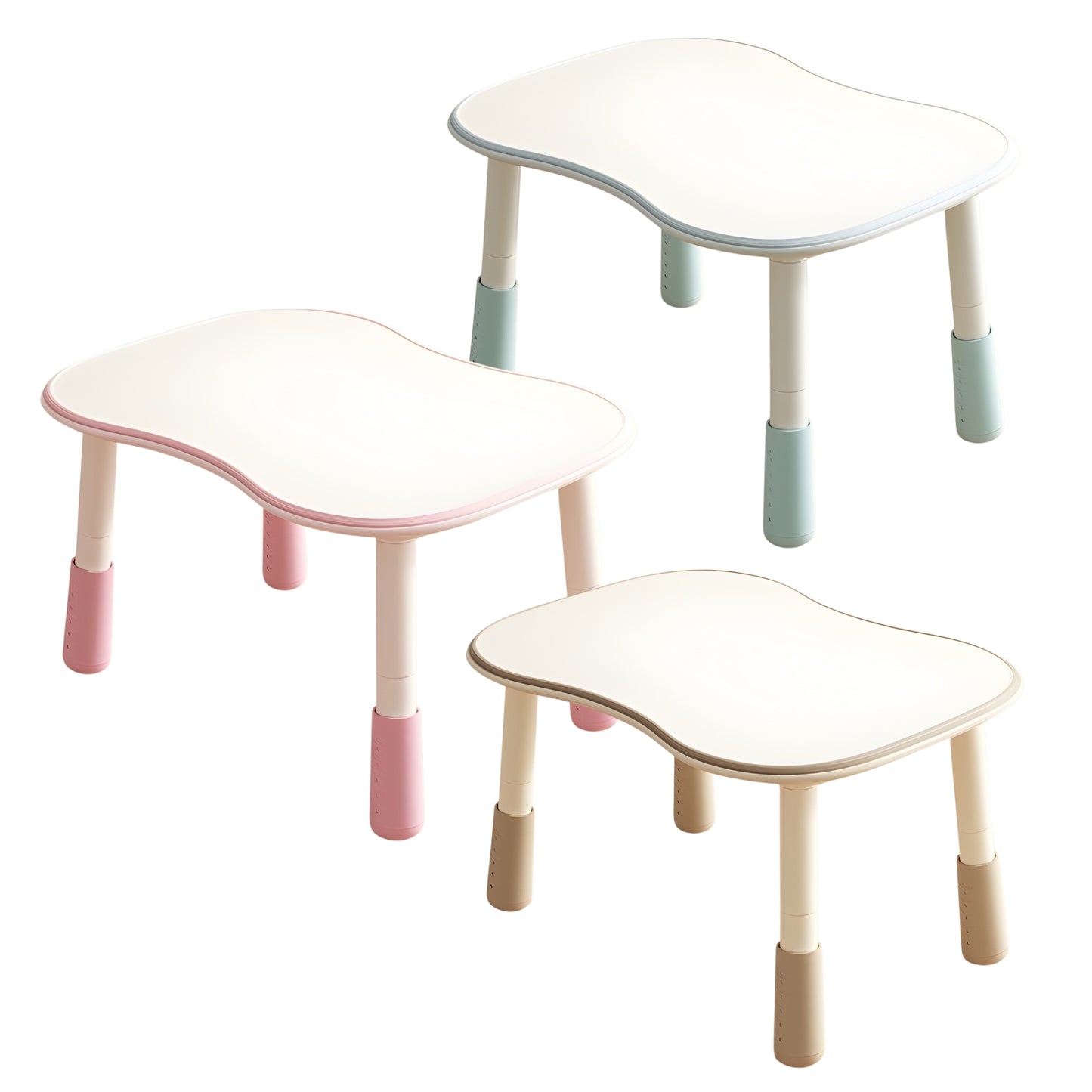 KOK Peanut-shaped Kids Table Height Adjustable L80*W60 H28-55mm Erasable Graffiti Top 花生型兒童桌 六段升降與可塗鴉桌面
