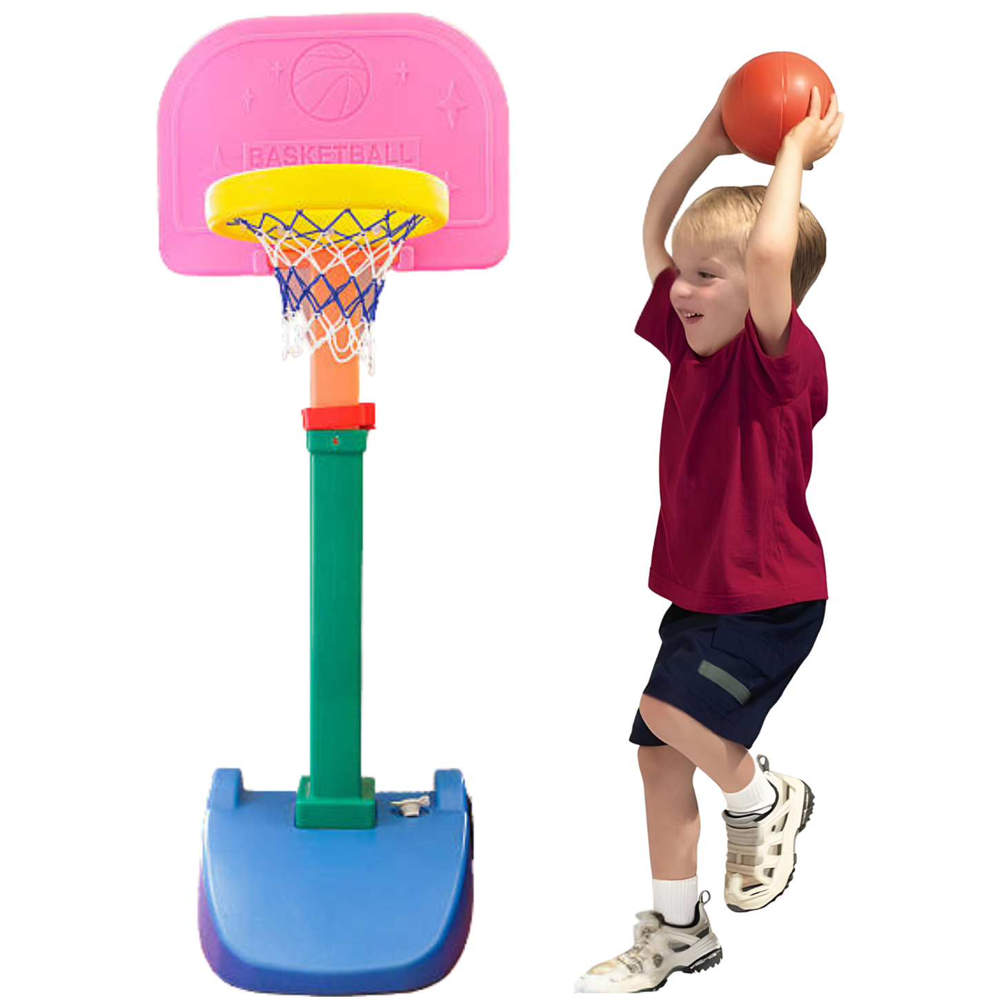 Basketball Hoop Set – Indoor and Outdoor Sports Play 幼兒成長型調整式籃球架-室內外兩用