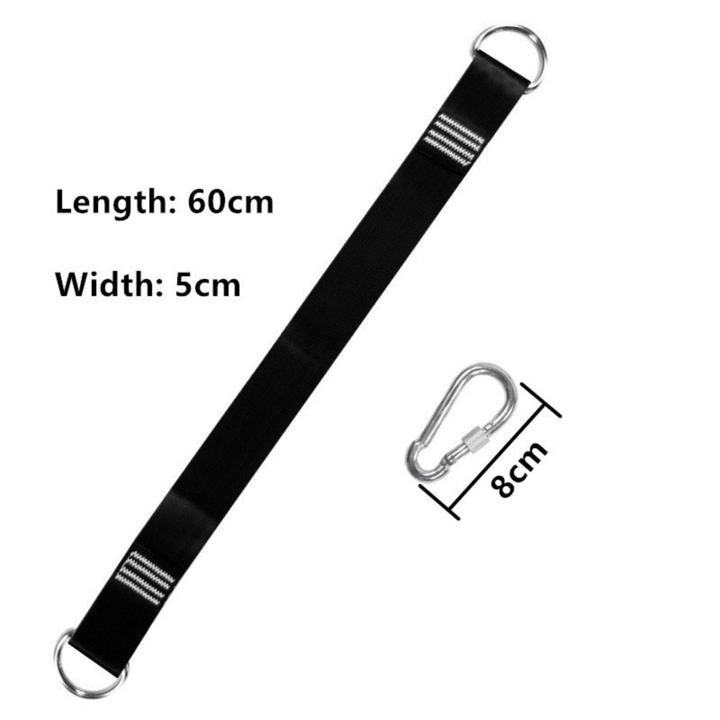 Obstacle Course Attachment Swing Strap with Metal Carabiner Set of 6 (3 Pairs) Max Weight 100KG CPC Safety Approval 高強度加厚懸掛延長帶連安全扣6套組