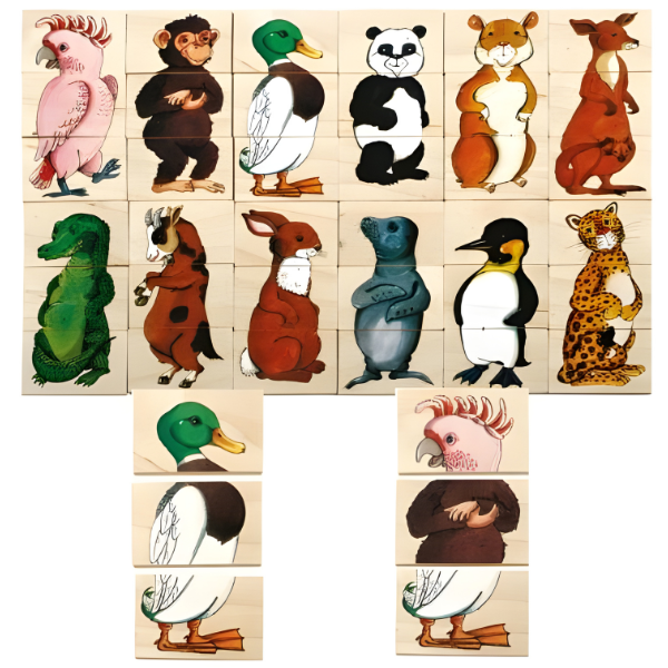 Beleduc Match and Mix Animals Matching and Memory Puzzle Game 動物身體配對及記憶遊戲拼圖