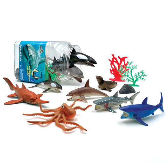 Wenno Jumbo Ocean Animals Playset 30pcs with AR App 特大海洋動物 30件教學套裝 附有AR程式 學習動物常識 餵食動物遊戲