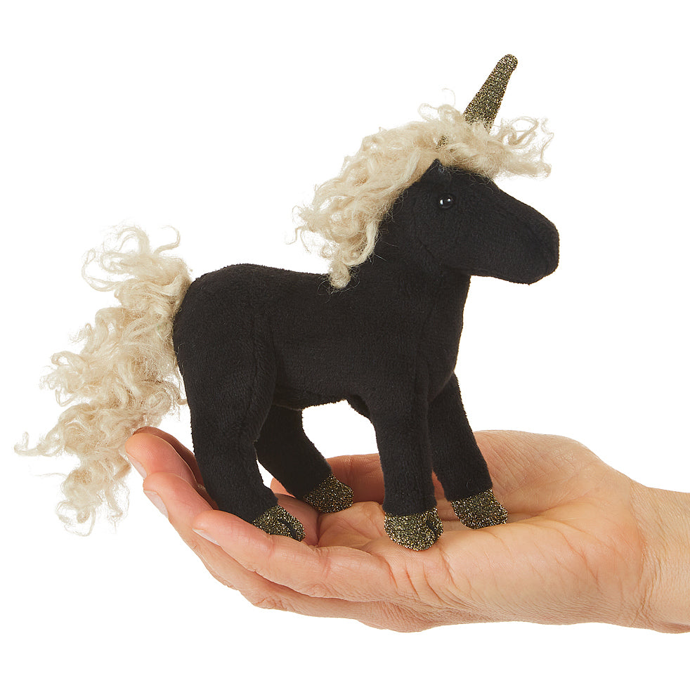 Mini Black Unicorn Finger Puppet 迷你黑色獨角獸手指玩偶