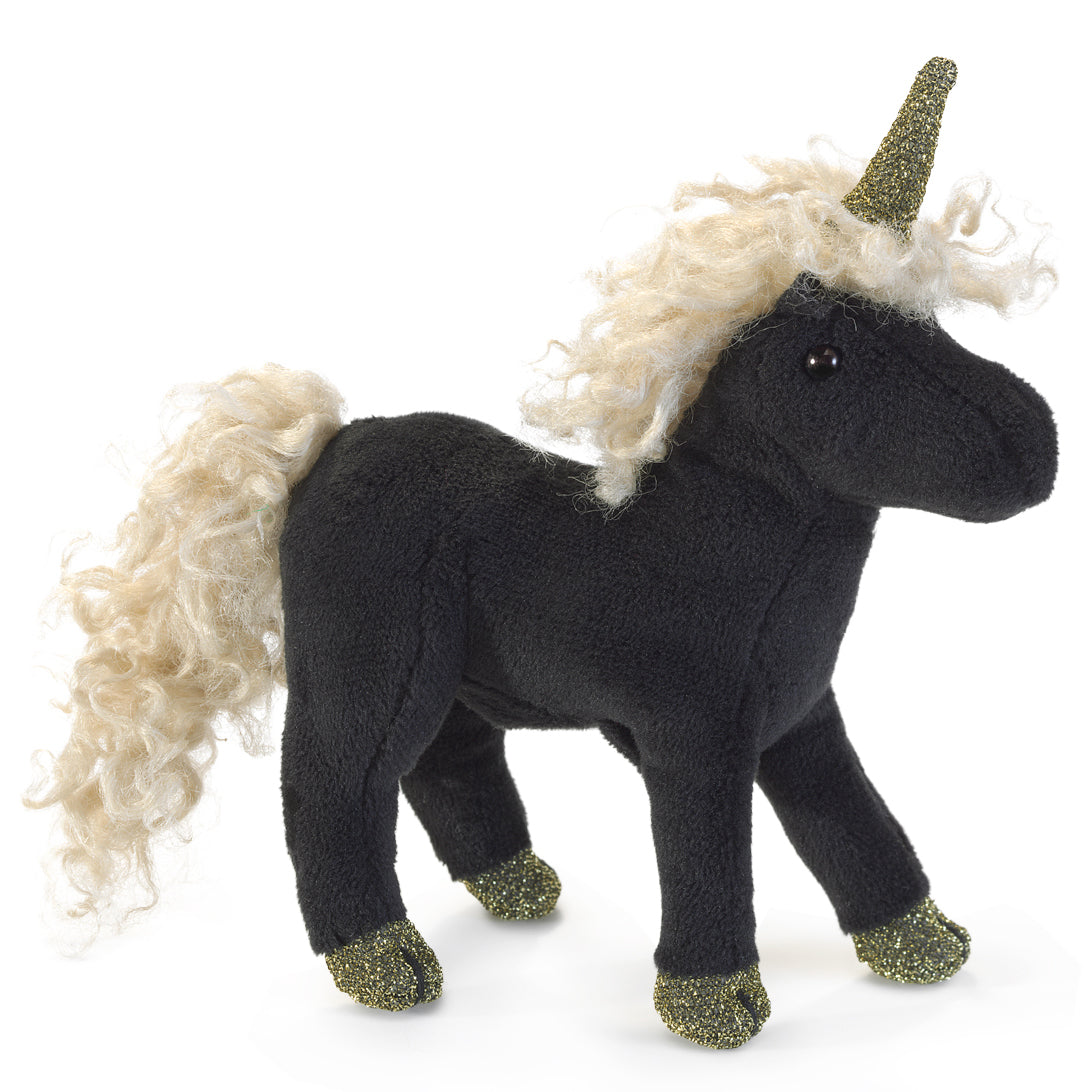 Mini Black Unicorn Finger Puppet 迷你黑色獨角獸手指玩偶