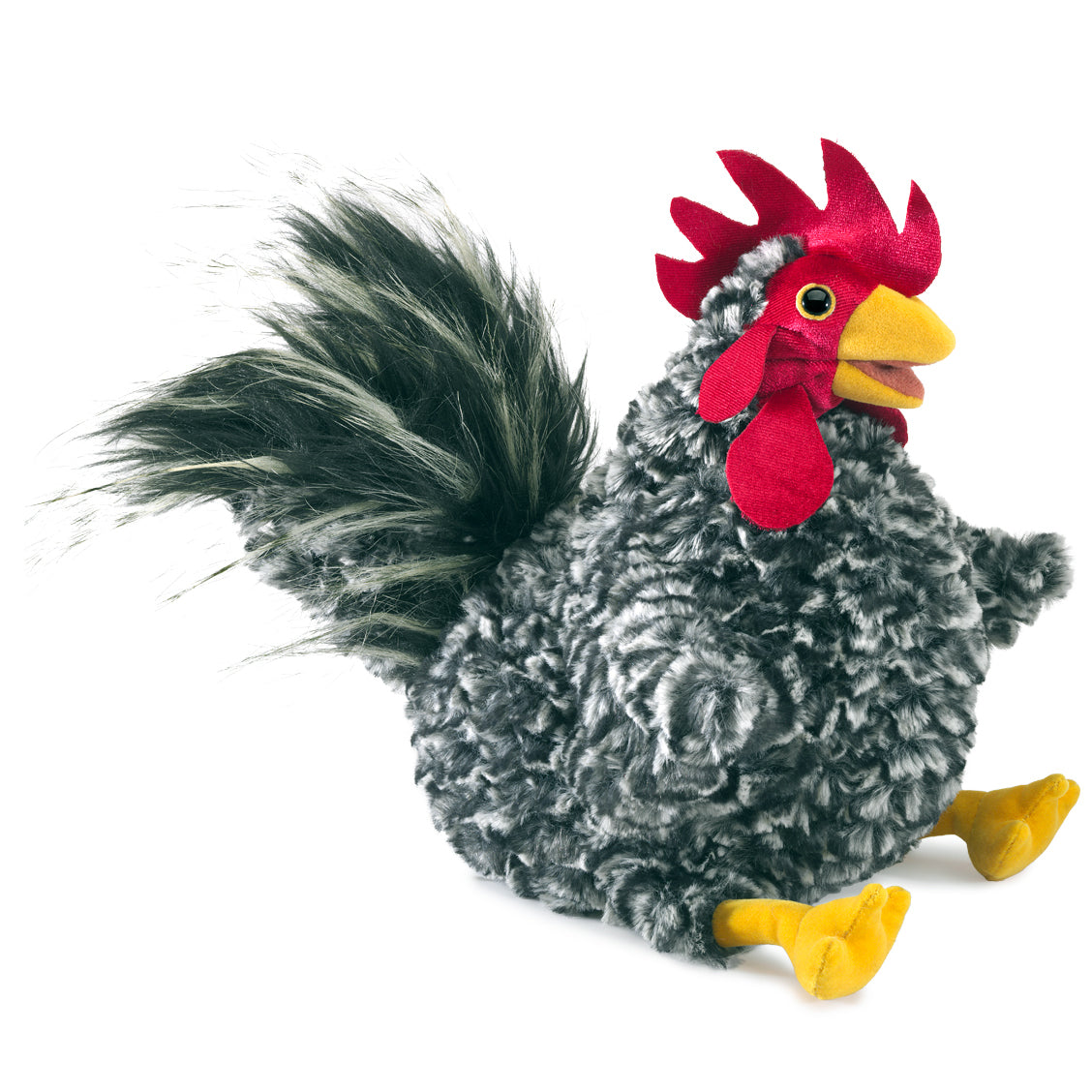 Barred Rock Rooster Hand Puppet 橫斑岩公雞手偶