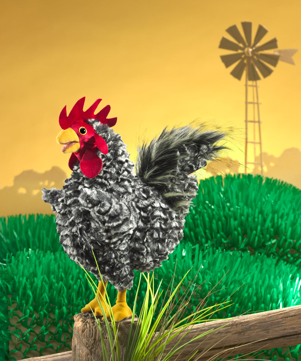 Barred Rock Rooster Hand Puppet 橫斑岩公雞手偶