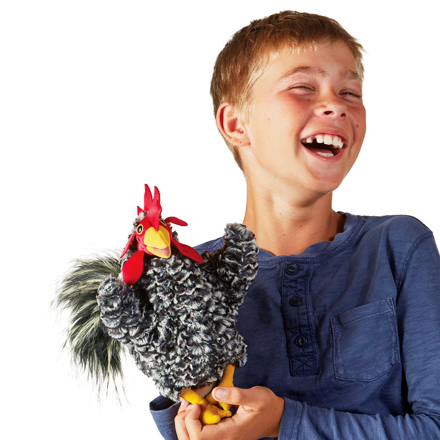 Barred Rock Rooster Hand Puppet 橫斑岩公雞手偶
